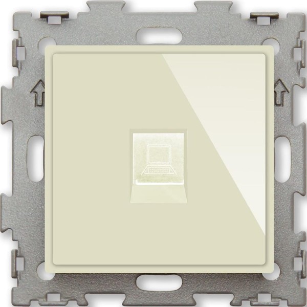 Компьютерная розетка CGSS RJ45 кат. 5e одинарная, бежевая Эстетика GL-W201C-BGG
