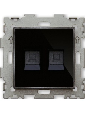Компьютерная розетка CGSS RJ45 кат. 5e двойная, черная Эстетика GL-W201C2-BCG