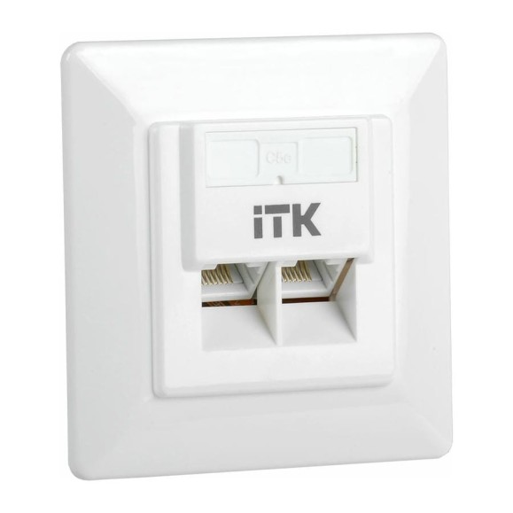 Внутренняя информационная розетка IEK ITK RJ45 кат. 5Е UTP 2 порта CS2-1C5EU-2-1 Внутренняя информационная розетка IEK ITK RJ45 кат. 5Е UTP 2 порта CS2-1C5EU-2-1