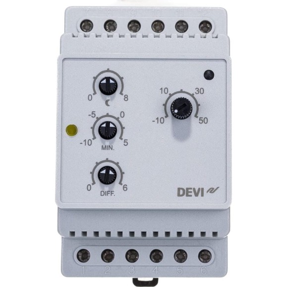 Терморегулятор DEVIreg™ D-316 для систем защиты от обледенения, на шину DIN, с датчиком на проводе, 16А DEVI 140F1075