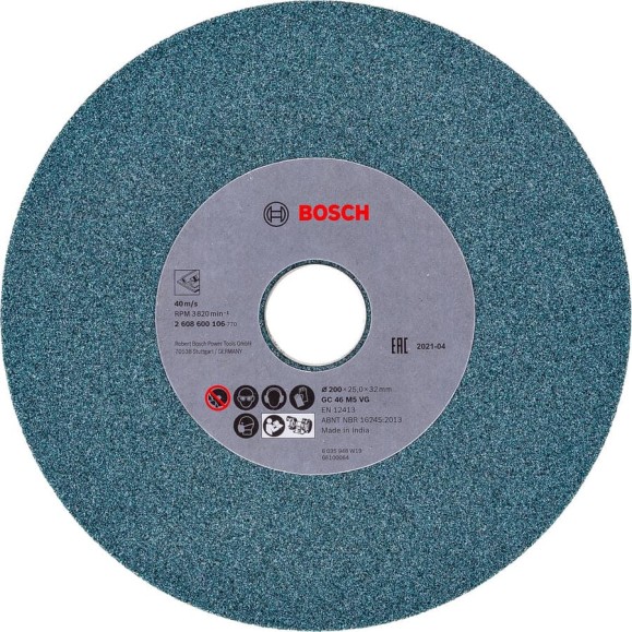 Шлифовальный круг для GSM 200 (200х25х32 мм; зерно 46) Bosch 2608600106 Шлифовальный круг для GSM 200 (200х25х32 мм; зерно 46) Bosch 2608600106