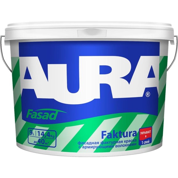 Краска Aura Fasad Faktura 9 л K0228 Краска Aura Fasad Faktura 9 л K0228