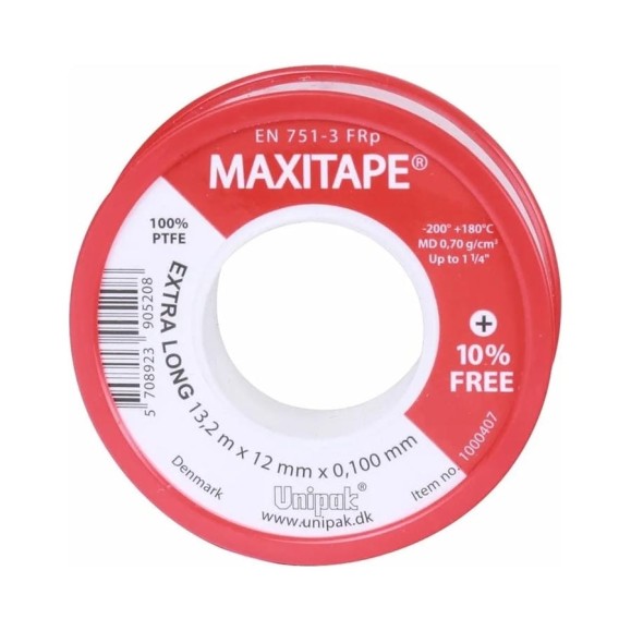 Лента Unipak MAXITAPE 13,2 м х 12 мм х 0,1 мм, MD 0,7 г/см3, красн. 1000407 Лента Unipak MAXITAPE 13,2 м х 12 мм х 0,1 мм, MD 0,7 г/см3, красн. 1000407