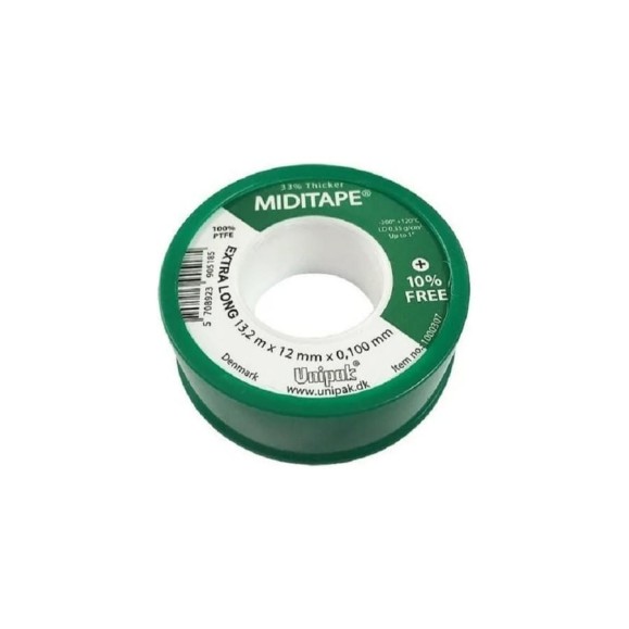 Лента Unipak MIDITAPE 13,2 м х 12 мм х 0,1 мм, LD=0,35 г/см3, зел. упак. 1000307 Лента Unipak MIDITAPE 13,2 м х 12 мм х 0,1 мм, LD=0,35 г/см3, зел. упак. 1000307