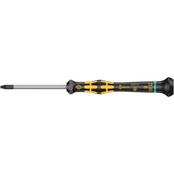 Антистатическая отвертка WERA 1567 TORX BO ESD Kraftform Micro, TX8х60 мм, WE-030114 Антистатическая отвертка WERA 1567 TORX BO ESD Kraftform Micro, TX8х60 мм, WE-030114