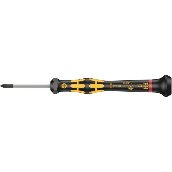 Крестовая антистатическая отвертка WERA 1550 PH ESD Kraftform Micro, PH0х40 мм WE-030119 Крестовая антистатическая отвертка WERA 1550 PH ESD Kraftform Micro, PH0х40 мм WE-030119
