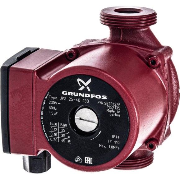 Циркуляционный насос Grundfos UPS 25-40 130 96281376 Циркуляционный насос Grundfos UPS 25-40 130 96281376