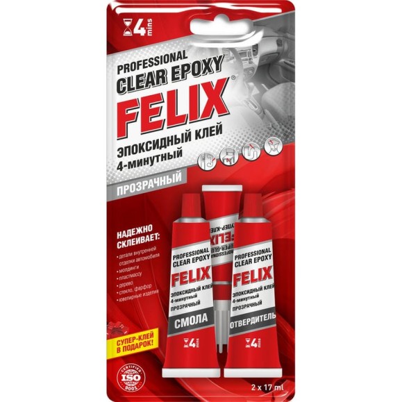 Эпоксидный клей FELIX (прозрачный; 34 г) 411040064
