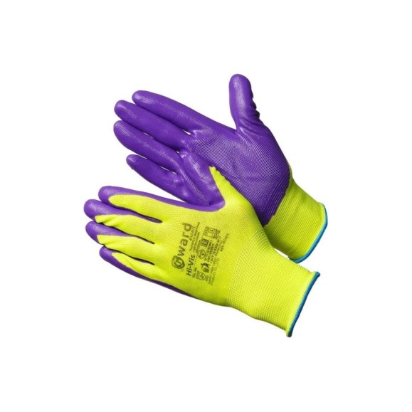 Перчатки для механических работ GWARD Hi-Vis с нитриловым покрытием, 12 пар, р. 10/XL N1001XL