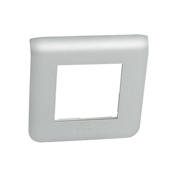Рамка Legrand пластиковая Mosaic 2 модуля Алюминий 079302 Рамка Legrand пластиковая Mosaic 2 модуля Алюминий 079302