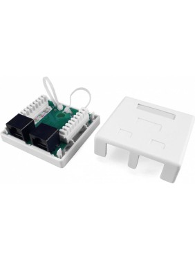 Двойная внешняя компьютерная Розетка RJ-45(8P8C) Hyperline SB1-2-8P8C-C5e-WH категория 5e, 430234 Двойная внешняя компьютерная Розетка RJ-45(8P8C) Hyperline SB1-2-8P8C-C5e-WH категория 5e, 430234