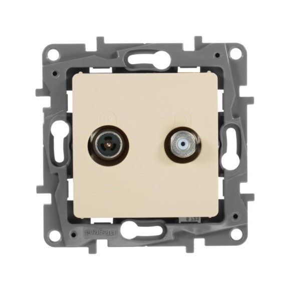 Двухкабельная розетка TV/SAT Legrand ETIKA слоновая кость 672357 Двухкабельная розетка TV/SAT Legrand ETIKA слоновая кость 672357