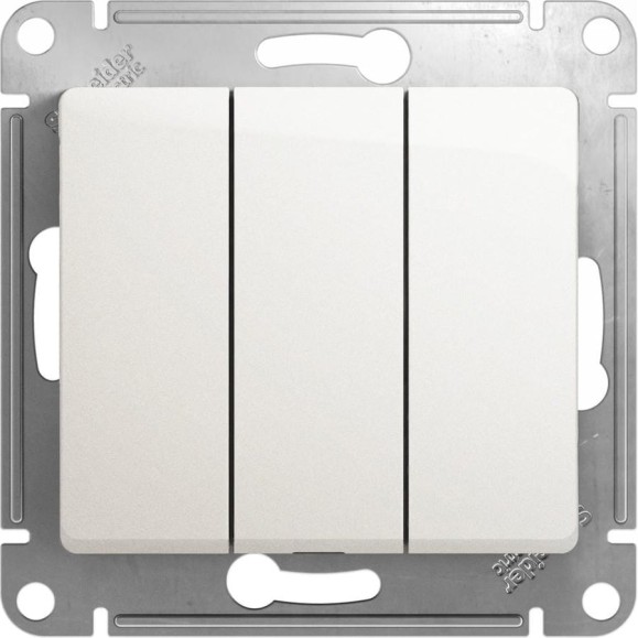 3-клавишный выключатель Systeme Electric Glossa Перламутр сх.3, 10AX SE GSL000631