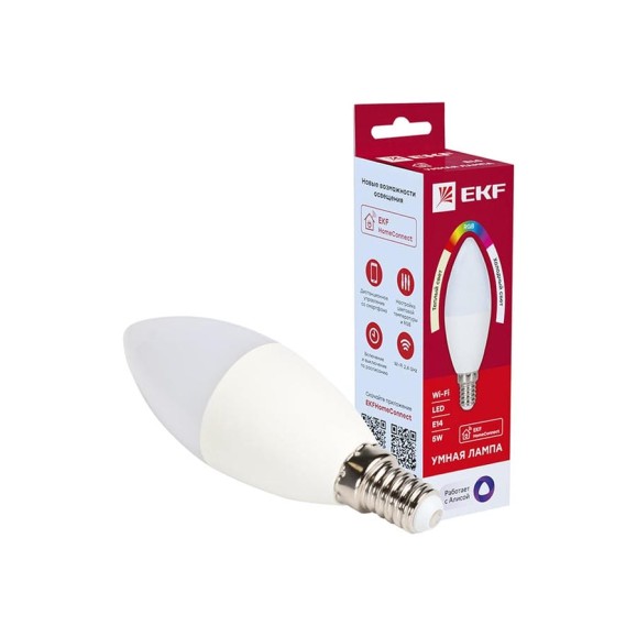 Умная лампа EKF Connect 5W WIFI RGBW E14 slwf-e14-rgbw Умная лампа EKF Connect 5W WIFI RGBW E14 slwf-e14-rgbw