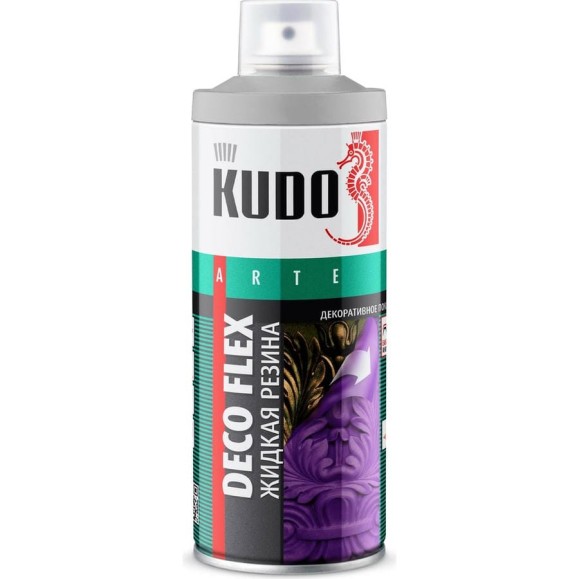 Краска для декоративных работ KUDO DECO FLEX жидкая резина серая KU-5308 Краска для декоративных работ KUDO DECO FLEX жидкая резина серая KU-5308