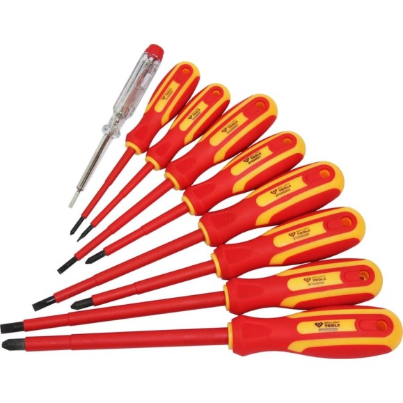 Набор отверток Brilliant Tools VDE SL шлицевые и PH Phillips 9 предметов BT068010 Набор отверток Brilliant Tools VDE SL шлицевые и PH Phillips 9 предметов BT068010