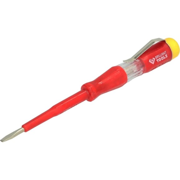 Отвертка индикатор напряжения Brilliant Tools 100 - 500 V 140 мм BT120900 Отвертка индикатор напряжения Brilliant Tools 100 - 500 V 140 мм BT120900