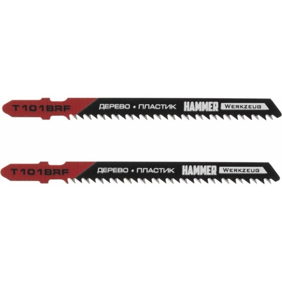 Пилка Flex 204-105 JG WD T101BRF (2 шт; 74 мм; шаг 2.5 мм; BiM) для лобзика Hammer 30569 Пилка Flex 204-105 JG WD T101BRF (2 шт; 74 мм; шаг 2.5 мм; BiM) для лобзика Hammer 30569