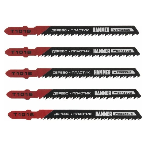 Пилка по дереву и пластику Flex JG WD T101B (5 шт; 74 мм; шаг 2.5 мм; HCS) для лобзика Hammer 30562 204-112 Пилка по дереву и пластику Flex JG WD T101B (5 шт; 74 мм; шаг 2.5 мм; HCS) для лобзика Hammer 30562 204-112
