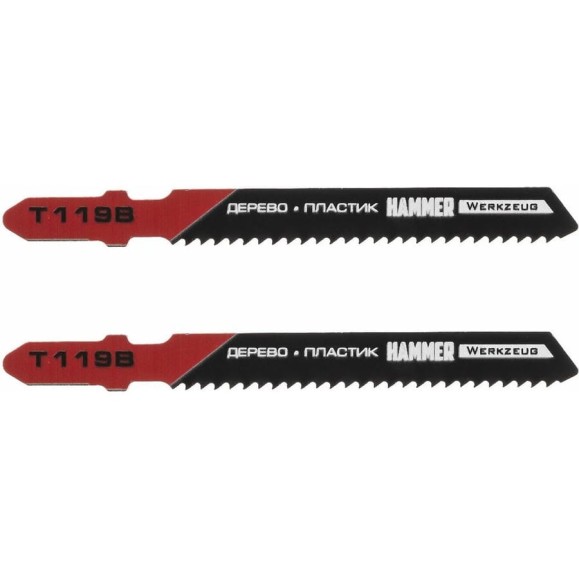 Пилка для мягкого дерева Flex JG WD-PL T119B (2 шт; 80 мм; шаг 2 мм; HCS) для лобзика Hammer 30567 204-107 Пилка для мягкого дерева Flex JG WD-PL T119B (2 шт; 80 мм; шаг 2 мм; HCS) для лобзика Hammer 30567 204-107