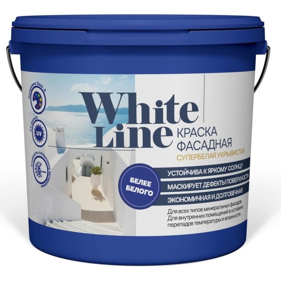Фасадная краска White Line (супербелая; 25 кг) 4690417092819 Фасадная краска White Line (супербелая; 25 кг) 4690417092819