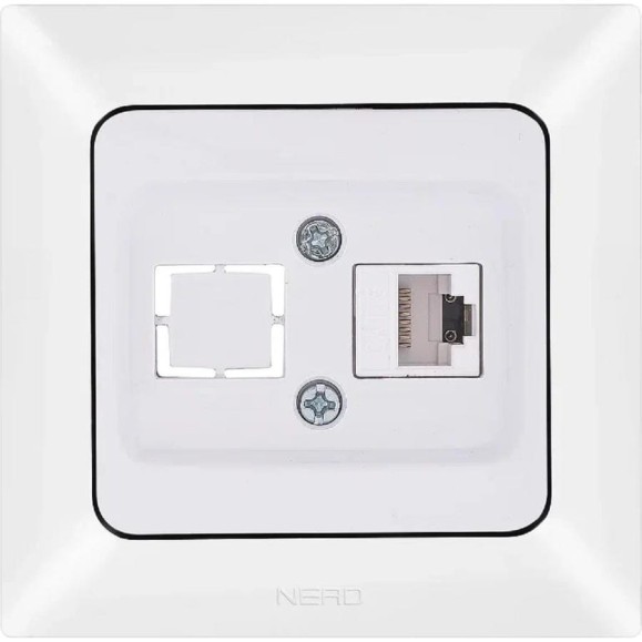 Компьютерная розетка NE-AD + гнездо с заглушкой, CAT6, Aras, Белый, 93-110-23-D1 Компьютерная розетка NE-AD + гнездо с заглушкой, CAT6, Aras, Белый, 93-110-23-D1