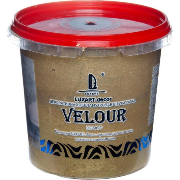 Декоративная штукатурка Luxart Бархатный шелк Decor Velour теплое золото, 1 кг LDV03BV0010