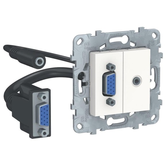 Розетка HD15+Minijack Systeme Electric UNICA NEW белый NU593218 Розетка HD15+Minijack Systeme Electric UNICA NEW белый NU593218