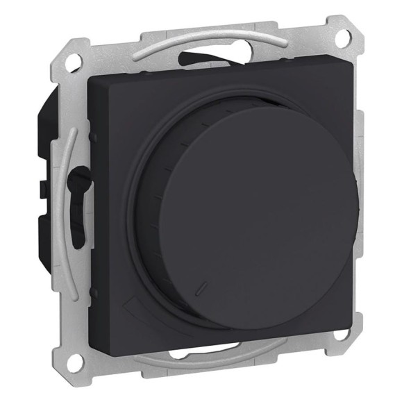 Поворотно-нажимной светорегулятор диммер Systeme Electric AtlasDesign Карбон 630Вт, ATN001036 Поворотно-нажимной светорегулятор диммер Systeme Electric AtlasDesign Карбон 630Вт, ATN001036