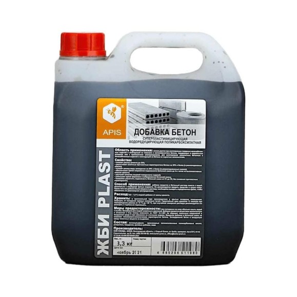 Добавка в бетонные растворы APIS ЖБИ PLAST (канистра; 3.3 кг) 4665296517388 Добавка в бетонные растворы APIS ЖБИ PLAST (канистра; 3.3 кг) 4665296517388