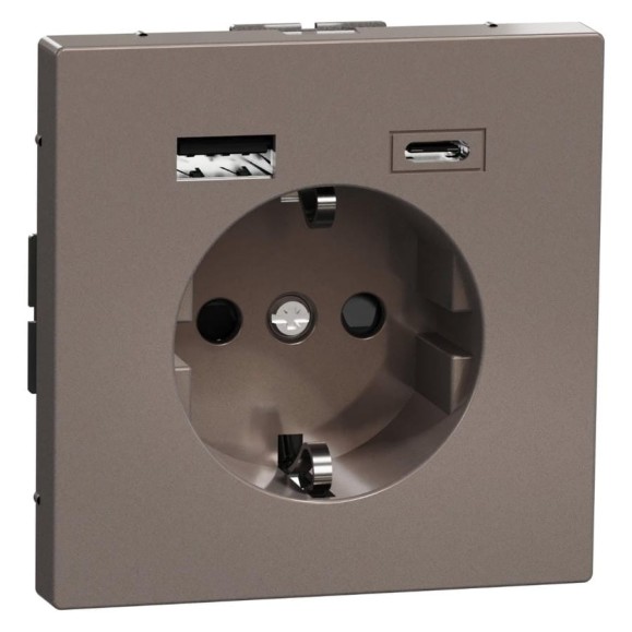 Силовая розетка Systeme Electric MERTEN D-Life Мокко 16 A с зарядкой USB A+C 3 A SE MTN2367-6052 Силовая розетка Systeme Electric MERTEN D-Life Мокко 16 A с зарядкой USB A+C 3 A SE MTN2367-6052