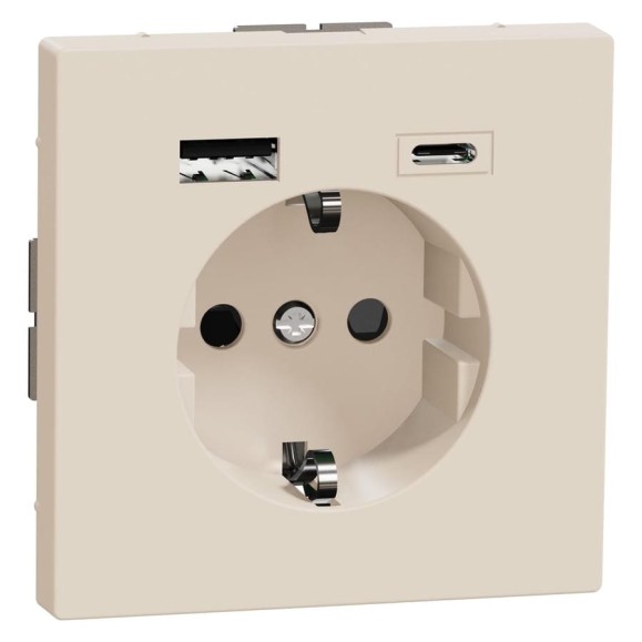 Силовая розетка Systeme Electric MERTEN D-Life Сахара 16 A с зарядкой USB A+C 3 A SE MTN2367-6033 Силовая розетка Systeme Electric MERTEN D-Life Сахара 16 A с зарядкой USB A+C 3 A SE MTN2367-6033