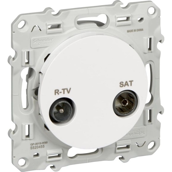 Розетка Systeme Electric Odace Белый R-TV/SAT оконечная SE S52R455 Розетка Systeme Electric Odace Белый R-TV/SAT оконечная SE S52R455