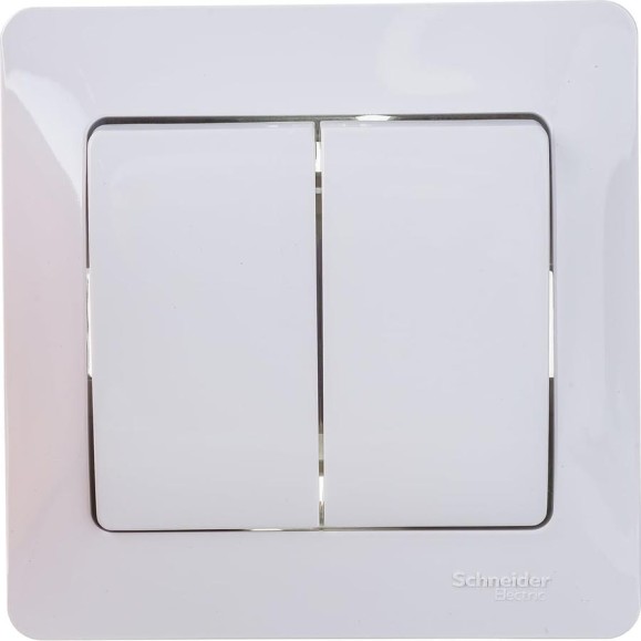 Двухклавишный выключатель Systeme Electric СП Glossa 10А IP20 10AX в сборе белый GSL000152 Двухклавишный выключатель Systeme Electric СП Glossa 10А IP20 10AX в сборе белый GSL000152