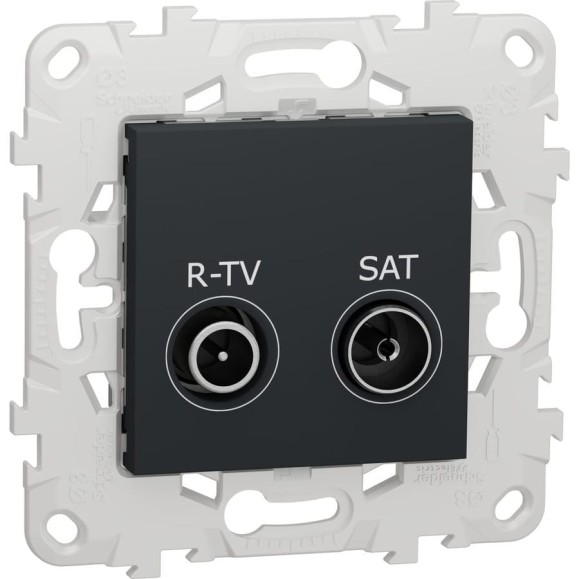 Розетка Systeme Electric Unica New Антрацит R-TV/SAT, NU545454 Розетка Systeme Electric Unica New Антрацит R-TV/SAT, NU545454
