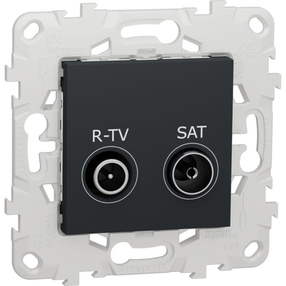 Оконечная розетка Systeme Electric Unica New Антрацит R-TV/SAT, NU545554 Оконечная розетка Systeme Electric Unica New Антрацит R-TV/SAT, NU545554
