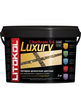 Затирочная смесь LITOKOL LITOCHROM 1-6 LUXURY C.640, жёлтый 2kg bucket 354360003