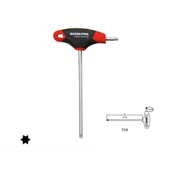 Т-образный ключ TORX 6-гранный с рукояткой T10 IZELTAS 4909220010