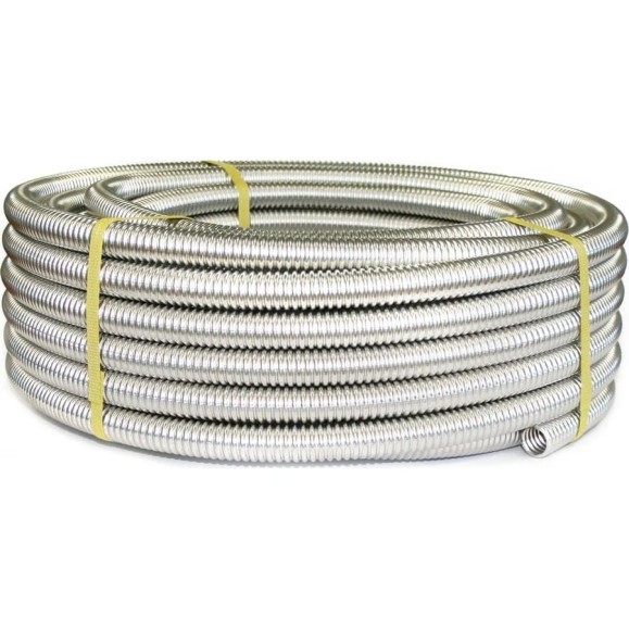 Гофрированная труба из нержавеющей стали Stahlmann SS304 15А, неотожженная, 100 м 2217433 Гофрированная труба из нержавеющей стали Stahlmann SS304 15А, неотожженная, 100 м 2217433