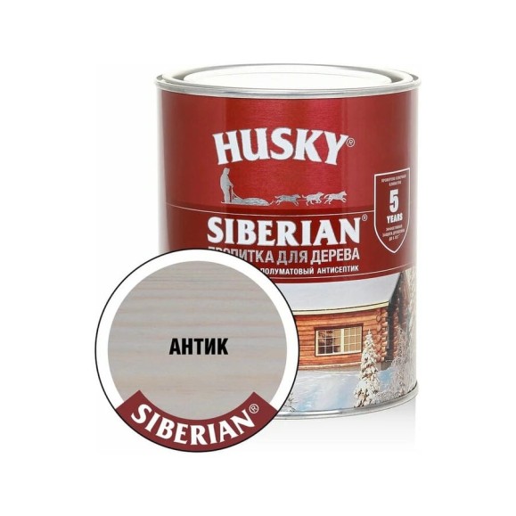 Декоративная пропитка-антисептик HUSKY SIBERIAN для дерева полуматовая антик 0,9 л 29423 Декоративная пропитка-антисептик HUSKY SIBERIAN для дерева полуматовая антик 0,9 л 29423
