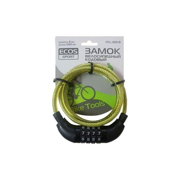 Велосипедный замок Ecos FCL-003 кодовый B 003852 Велосипедный замок Ecos FCL-003 кодовый B 003852