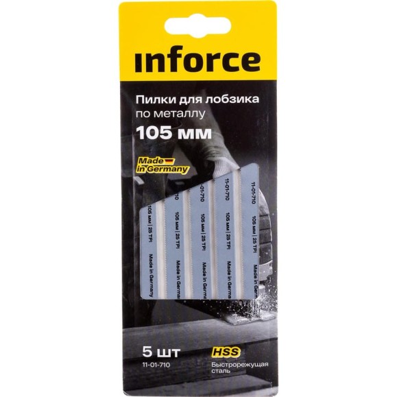 Пилки по металлу 5 шт, 105 мм для лобзика Inforce 11-01-710 Пилки по металлу 5 шт, 105 мм для лобзика Inforce 11-01-710