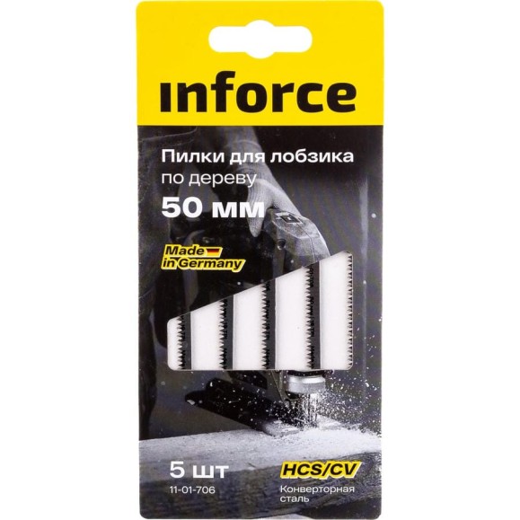 Пилки по дереву 5 шт, 50 мм для лобзика Inforce 11-01-706 Пилки по дереву 5 шт, 50 мм для лобзика Inforce 11-01-706