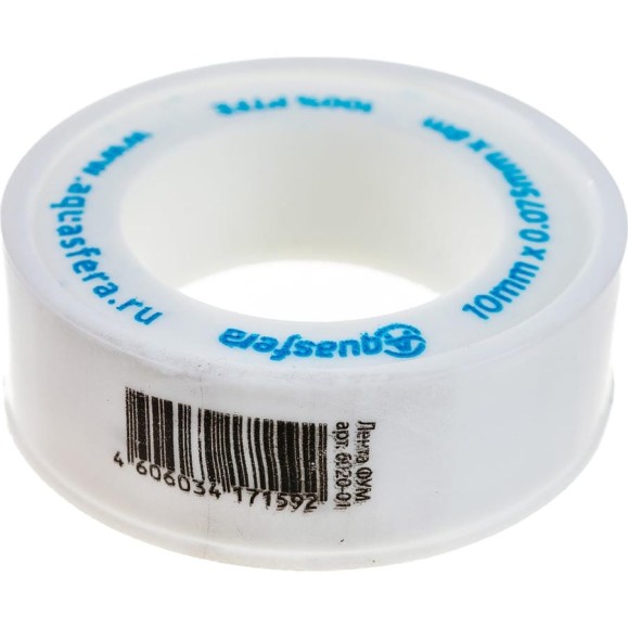 Лента Aquasfera ФУМ катушка 10мм х 0,075мм х 8м PTFE вода 6020 6020-01 008-0543 Лента Aquasfera ФУМ катушка 10мм х 0,075мм х 8м PTFE вода 6020 6020-01 008-0543