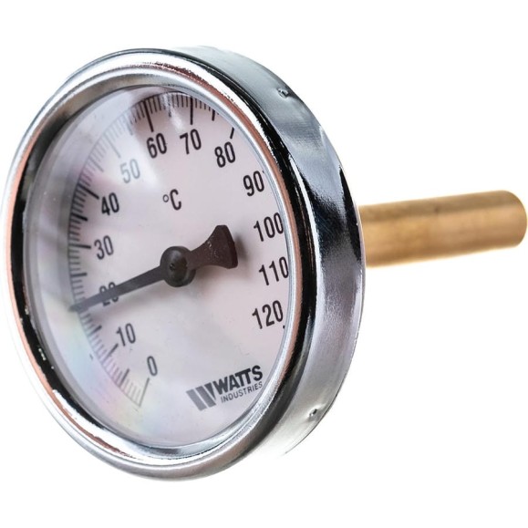 Термометр Watts F+R801 OR биметаллический 63mm, 0-120C, гильза 75 мм 10005809 Термометр Watts F+R801 OR биметаллический 63mm, 0-120C, гильза 75 мм 10005809