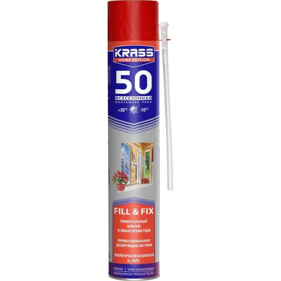 Монтажная пена KRASS Home Edition 50 Всесезонная 0,75л Польша 0005559 Монтажная пена KRASS Home Edition 50 Всесезонная 0,75л Польша 0005559