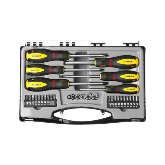 Набор Stayer отвертки, биты, головки Professional 32 предмета в кейсе 25134-H18_z02 Набор Stayer отвертки, биты, головки Professional 32 предмета в кейсе 25134-H18_z02