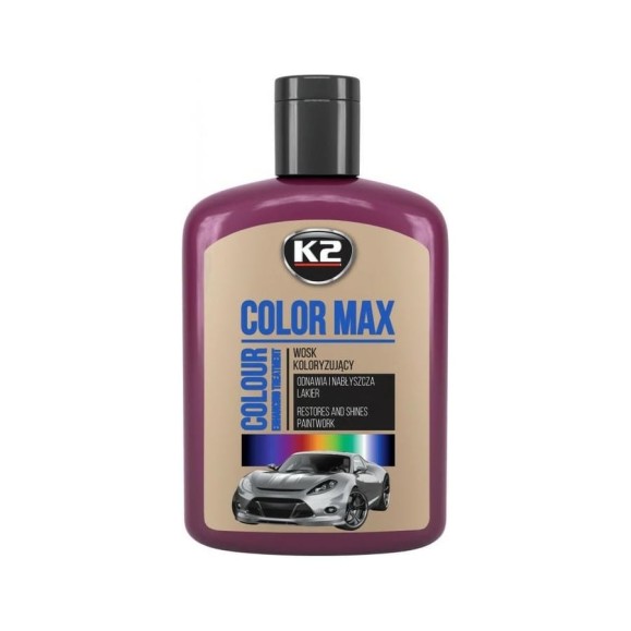 Полироль цветная с воском K2 COLOR MAX 200 мл темно-красный EK020BO Полироль цветная с воском K2 COLOR MAX 200 мл темно-красный EK020BO