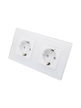 Умная встраиваемая двойная розетка GEOZON WP-02 Wi-Fi, AC100-250В, 16А, 50-60Гц, 3200Вт, white GSH-SSW02