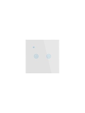 Умный встраиваемый выключатель GEOZON WS-02 2 линии, Wi-Fi, безнулевой вход, white GSH-SСW02